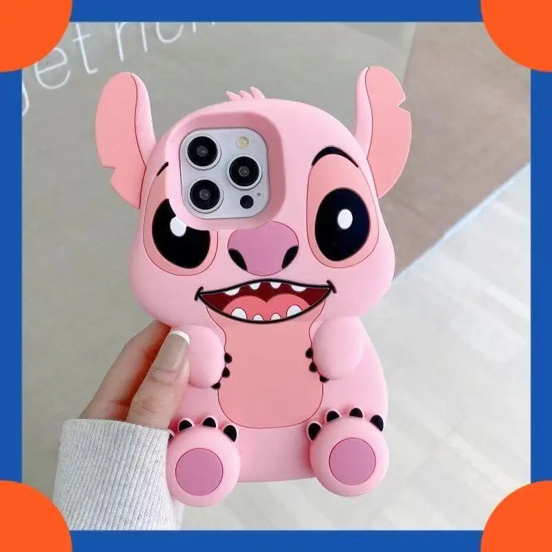 Disney Cute 3D Cartoon Big Ears Stitch Silicone Phone Case Suitable For iPhone