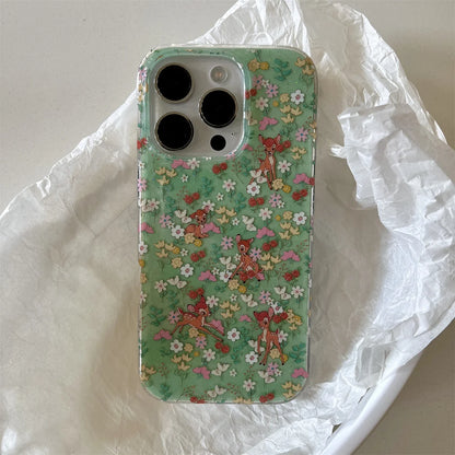 Vintage Oil Painting Animal Garden Electroplated Chic Phone Case