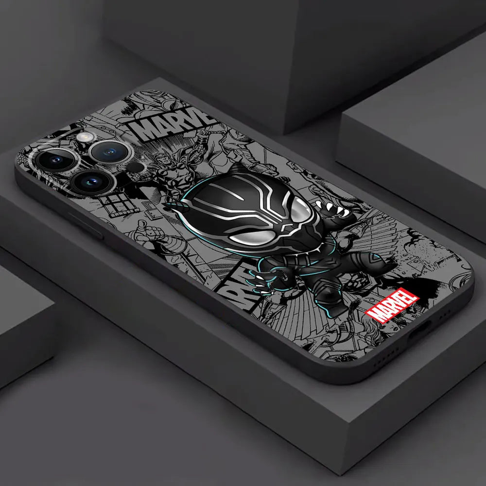 Cartoon Marvel Silicone iPhone Case – Groot & Spiderman