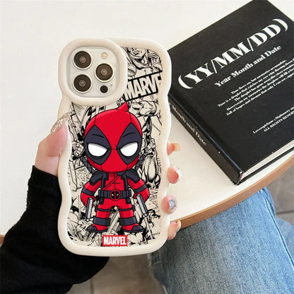 Marvel Cute Deadpool Groot Raccoon Candy Phone Case For iPhone