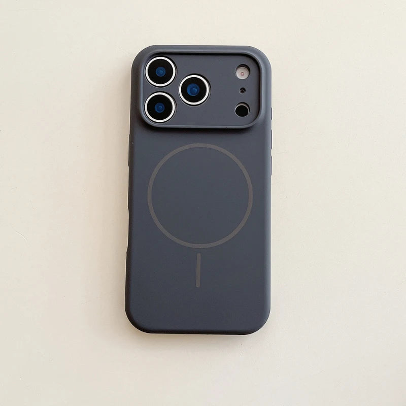 For Magsafe Magnetic Wireless Charging Solid Color Silicone Phone Case For iPhone