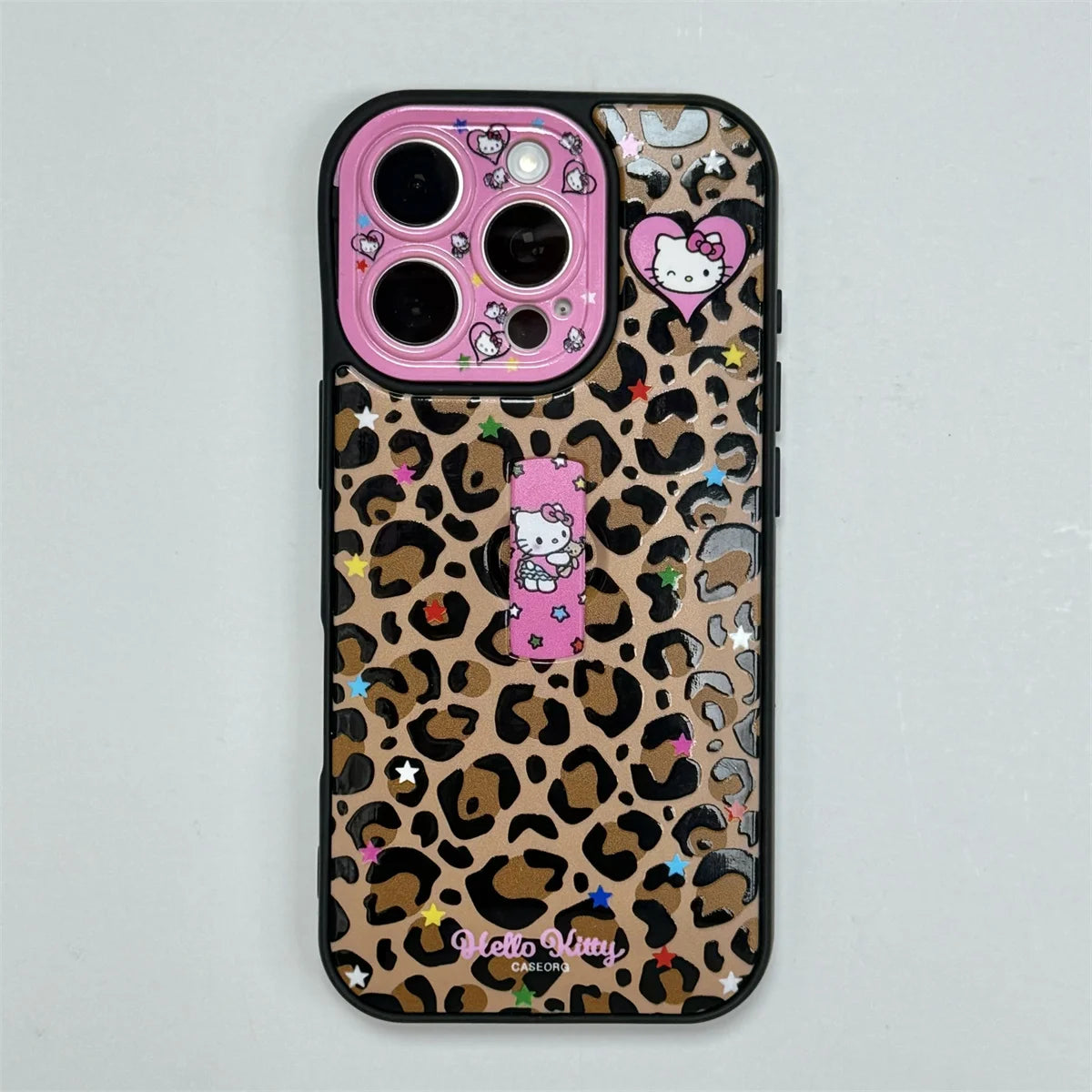 Fashion Brown Leopard Print Phone Case For iPhone Protective Cover With Ring Cute Kitty Case
