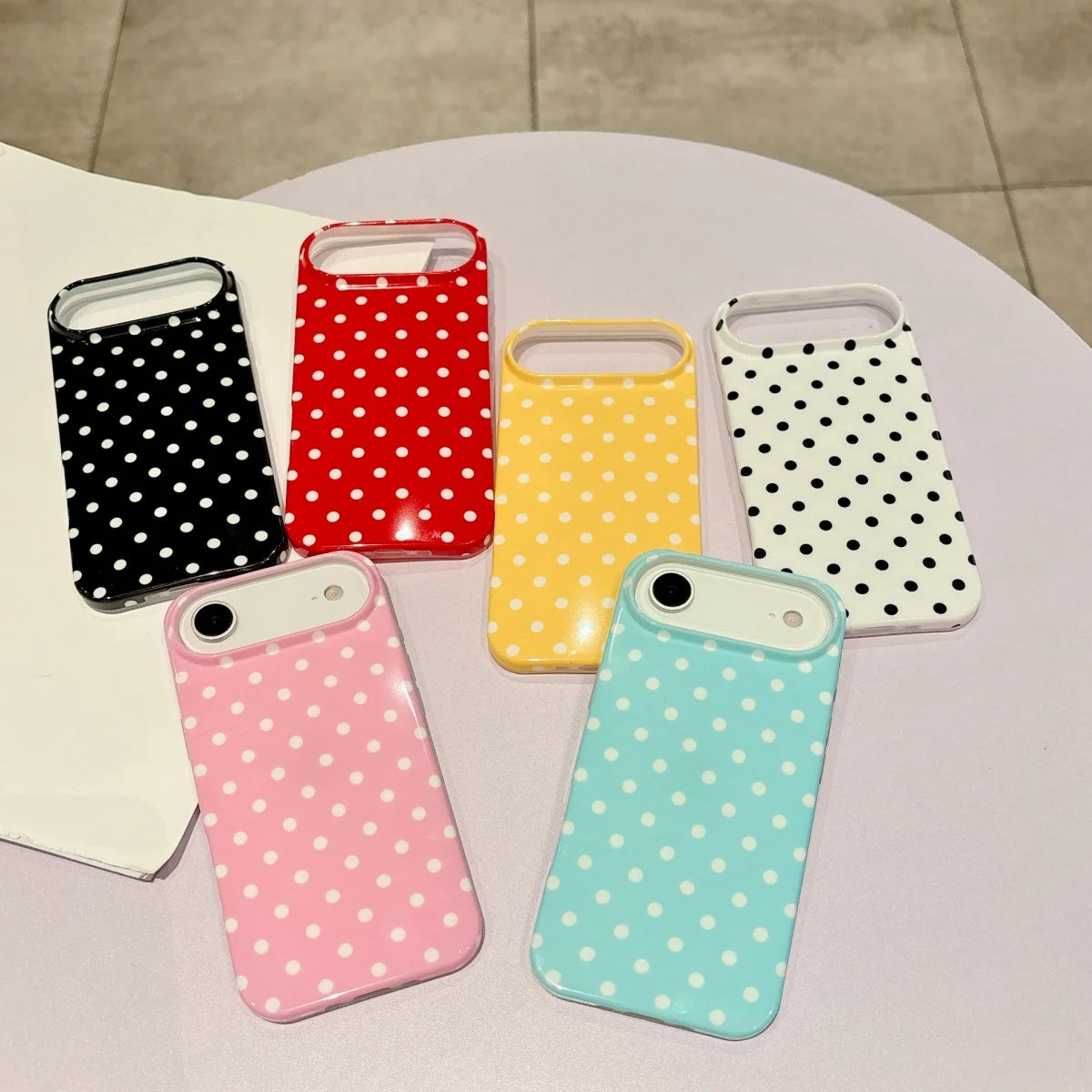 Korea Colorful Polka Dot Pattern Phone Case For iPhone Circular Wave Point Shockproof Bumper Cover