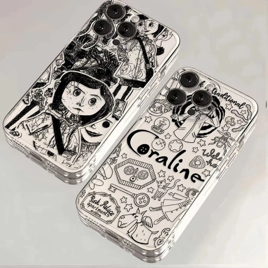 Coraline Soft Clear Phone Case For iPhone