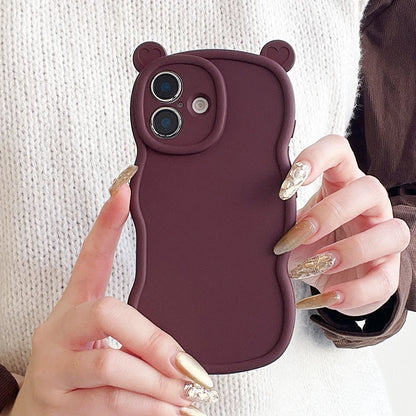 Fashion Cute Bear Ears Wave Side Phone Case