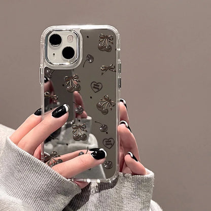 Cute Cherry Mirror Phone Case For iPhone