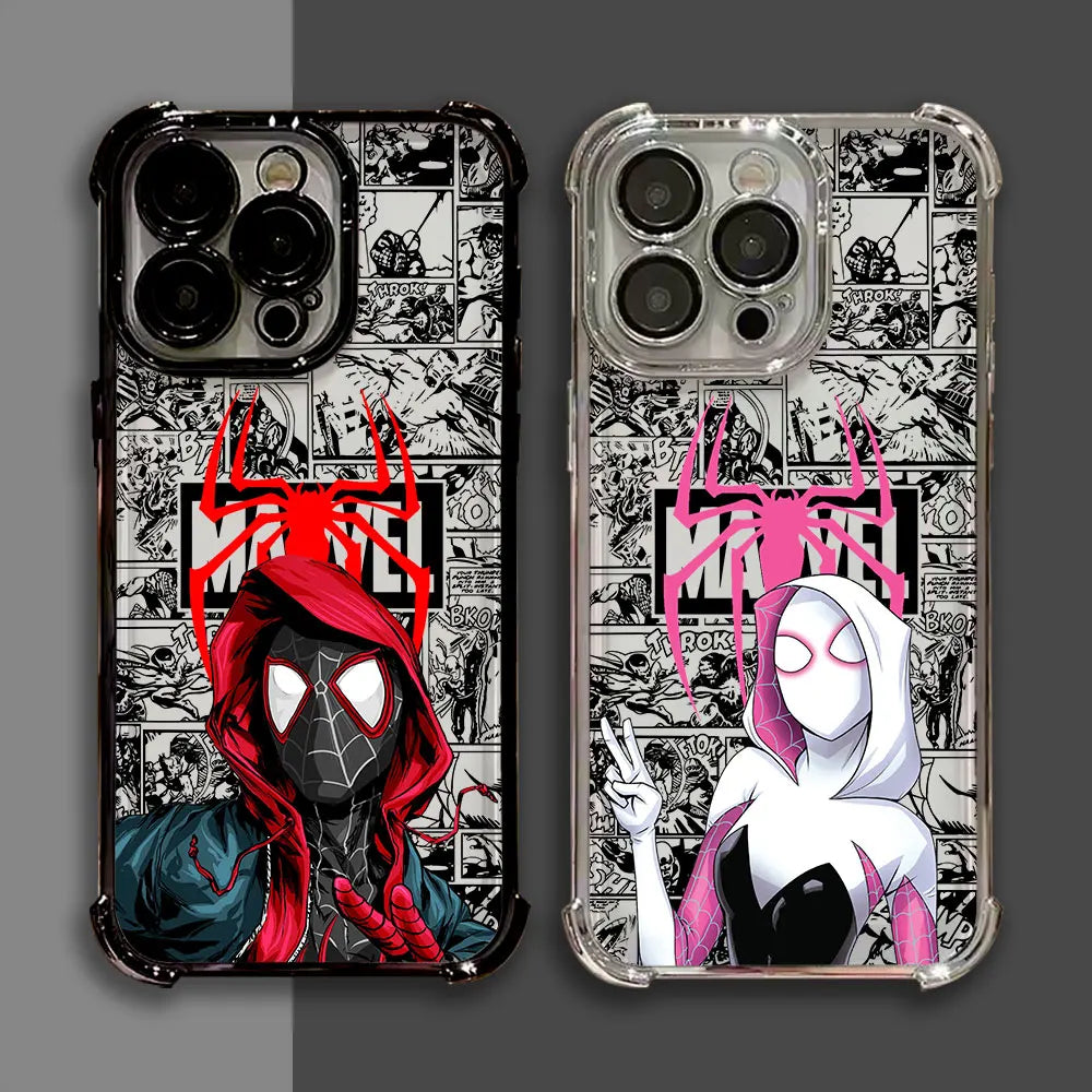 Comics Marvel Spiderman Miles Morales Gwen Phone Case For iPhone