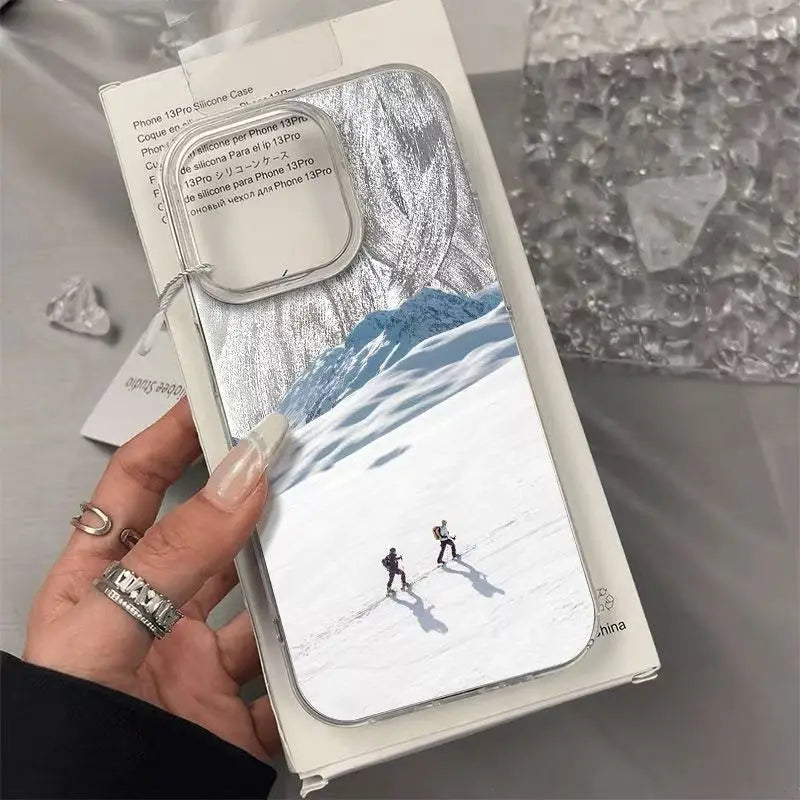 Creative Mountain Ski Design iPhone Case Shockproof Bumper Protective Cover