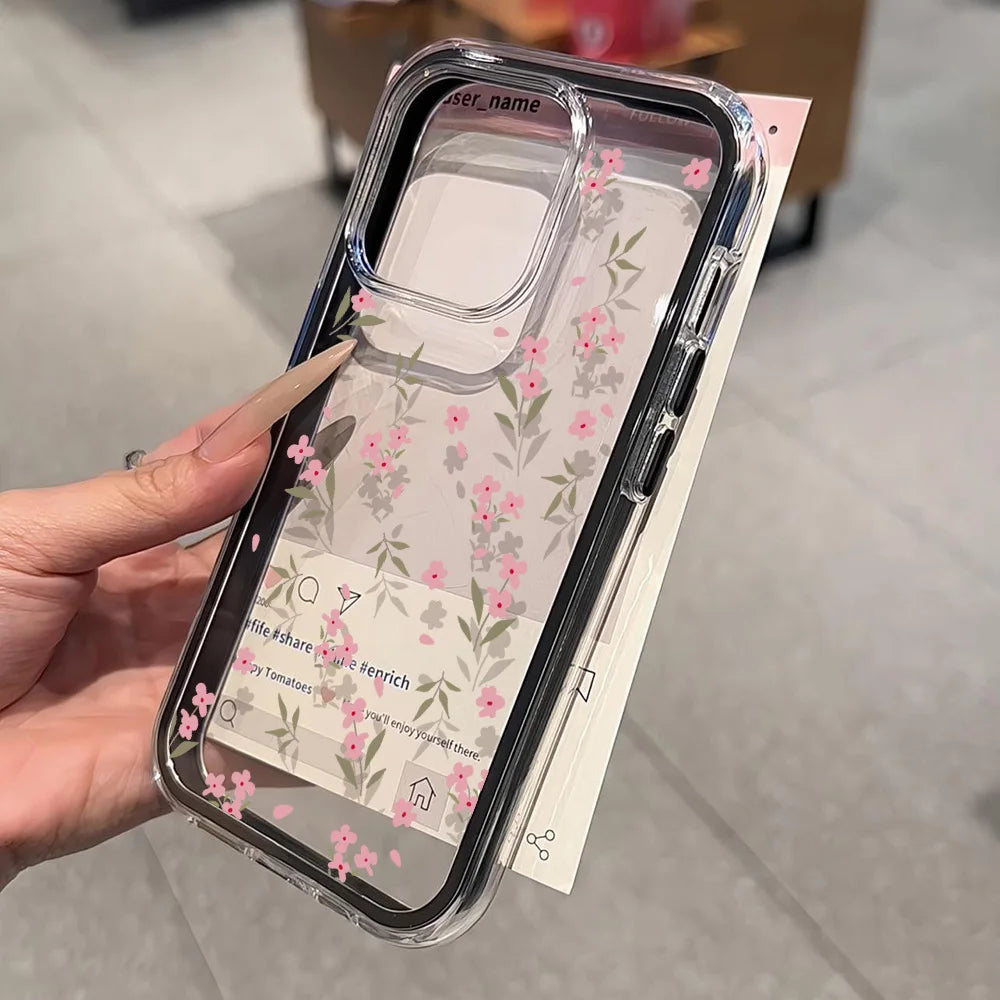 Transparent Flower Phone Case For iPhone