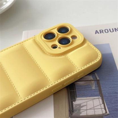 Fashion Down Jacket Lanyard Phone Case For iPhone Plus Wrist Strap Soft Cover