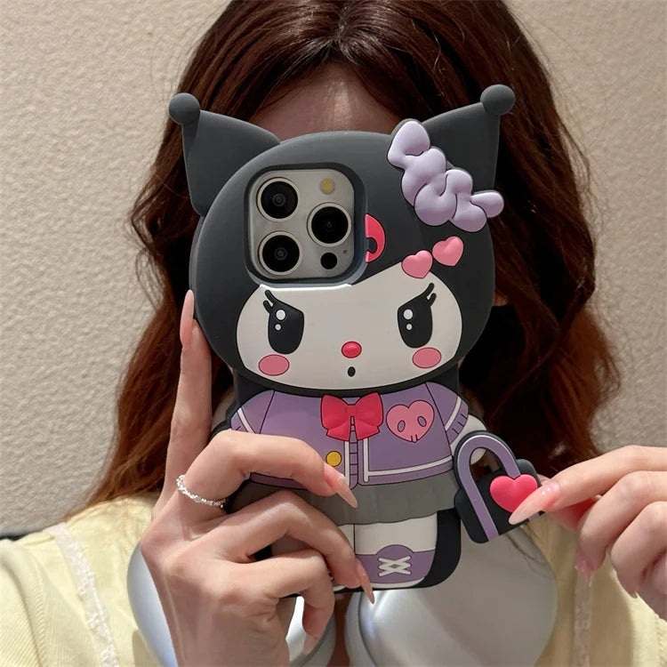 Handbag Kuromi For iPhone Silicone Soft Cover Case