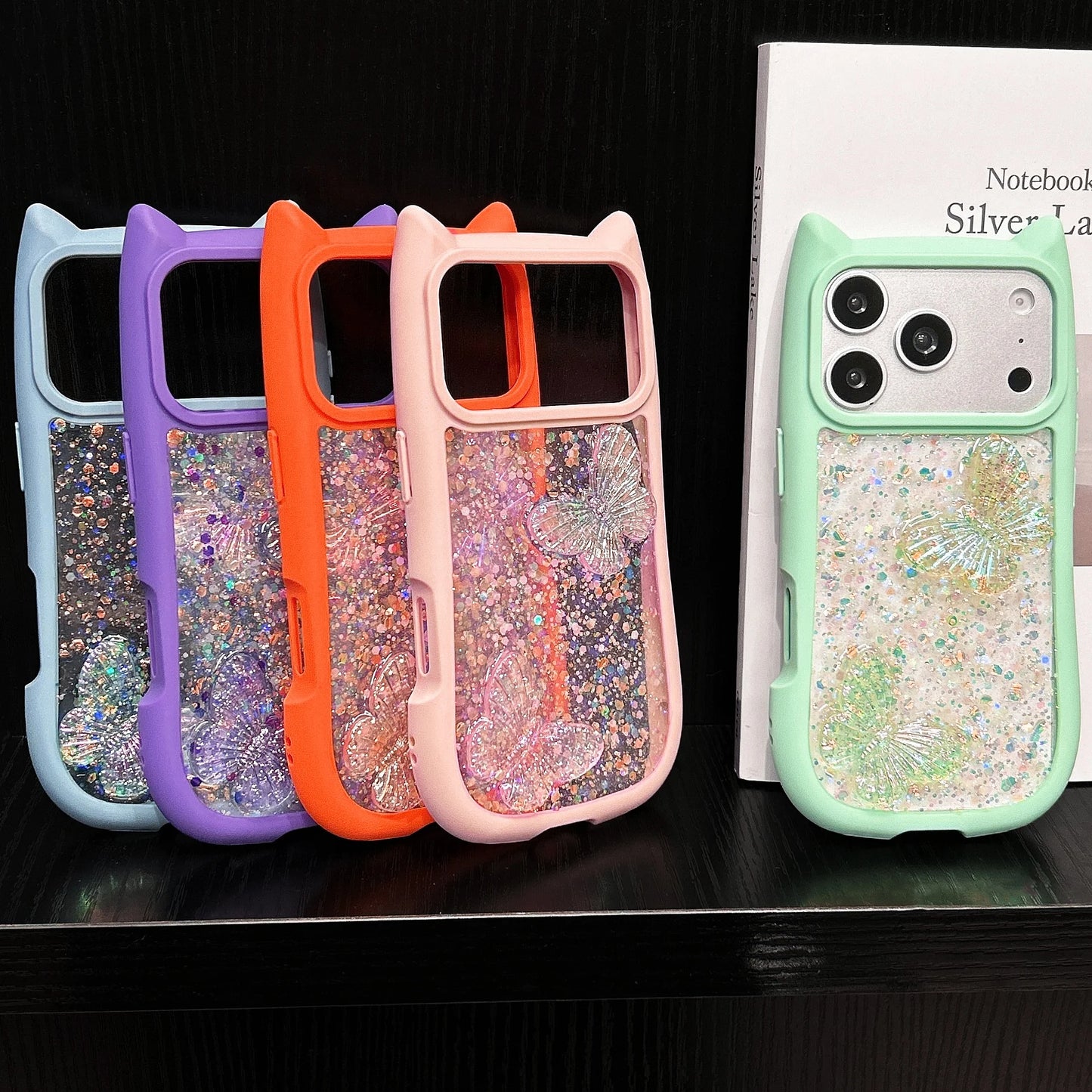 Glitter Drip Glue Butterfly Cover For iPhone