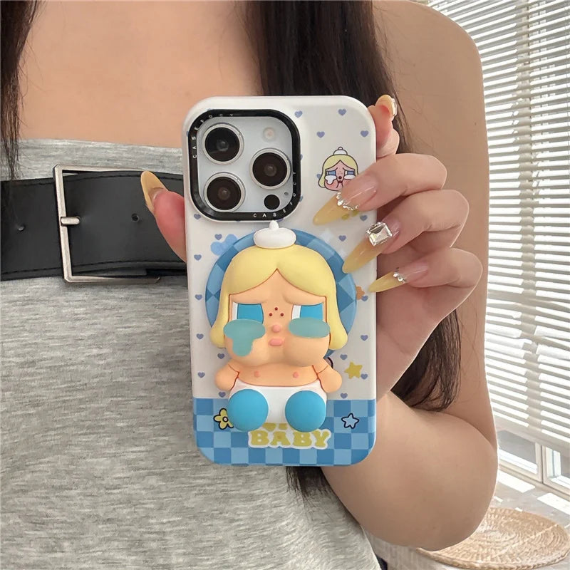 Korean Cute Plaid Pattern Girl Magnetic Phone Case For iPhone