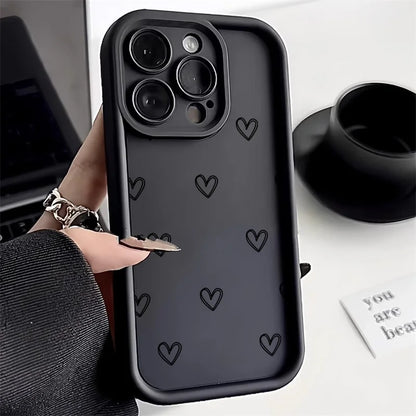 Simple Love Heart Soft Silicone Case For iPhone