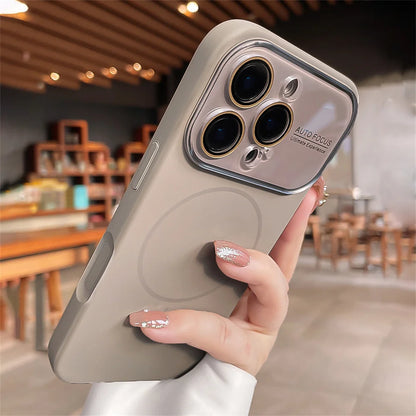 Advanced Liquid Phone Case For iPhone Magnetic Charging Glass Lens Protective Cover Silicone Couple Set
