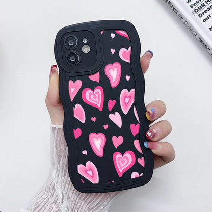 Love Heart Wave Phone Case For iPhone