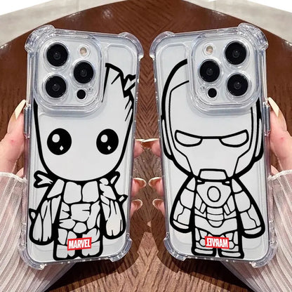 Marvel Groot Ironman Loki Art Clear Case For iPhone