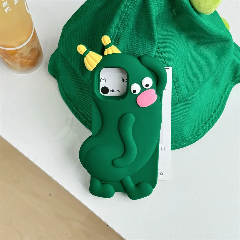 Soft Silicone Cartoon Cute Cucumber Phone Case