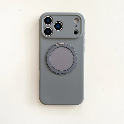 360 Rotate Bracket For Magsafe Magnetic Phone Case For iPhone Stand Silicone Soft Protective Cover
