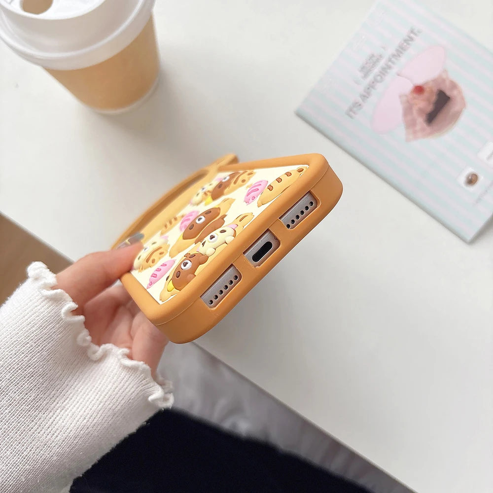 3D Cute Rilakkuma Bear Silicone Phone Case For iPhone Shockproof Soft Cover With Cartoon Design