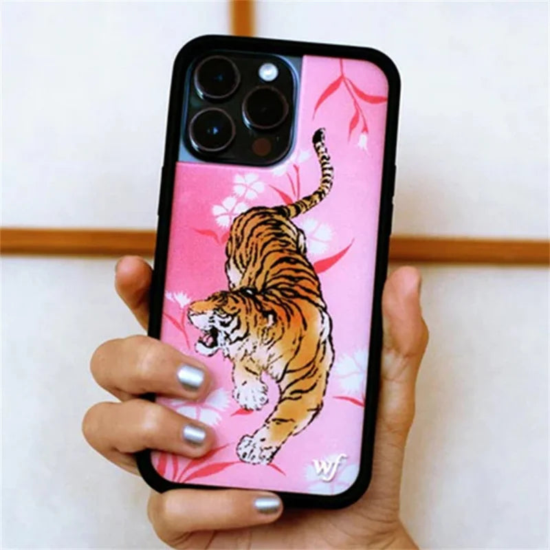 Wildflower Tiger Blossom Phone Case For iPhone