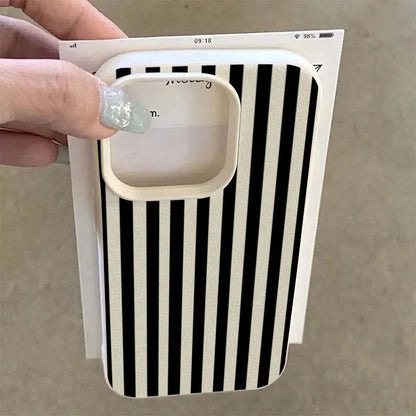 Colorful Striped Minimalist INS Couple Phone Case For iPhone