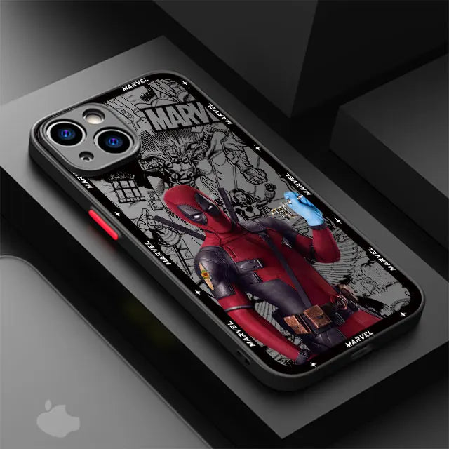 Marvel Deadpool Case For iPhone Matte Cover Luxury Clear Hard