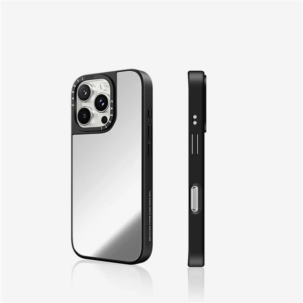 Makeup Mirror MagSafe Phone Case With Bracelet Wrist Charm For iPhone