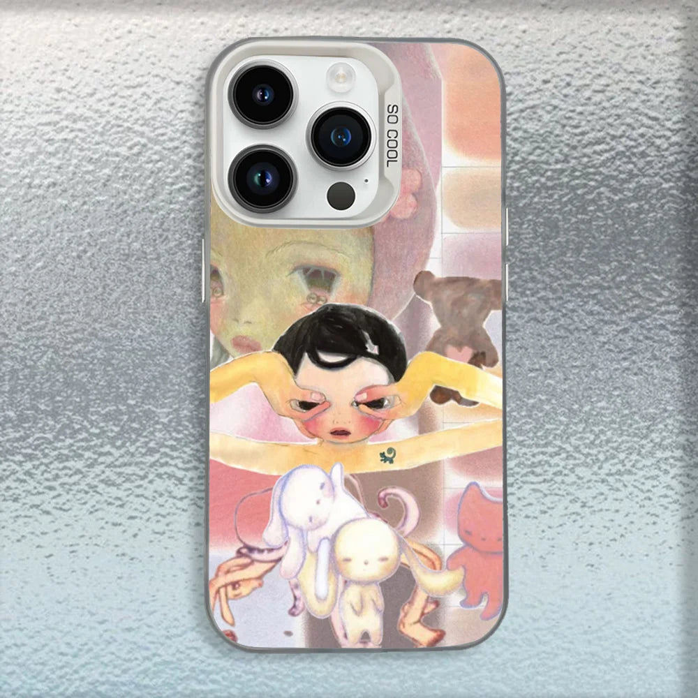 Cute Yoshitomo Nara Phone Case For iPhone – Matte Shockproof Cover
