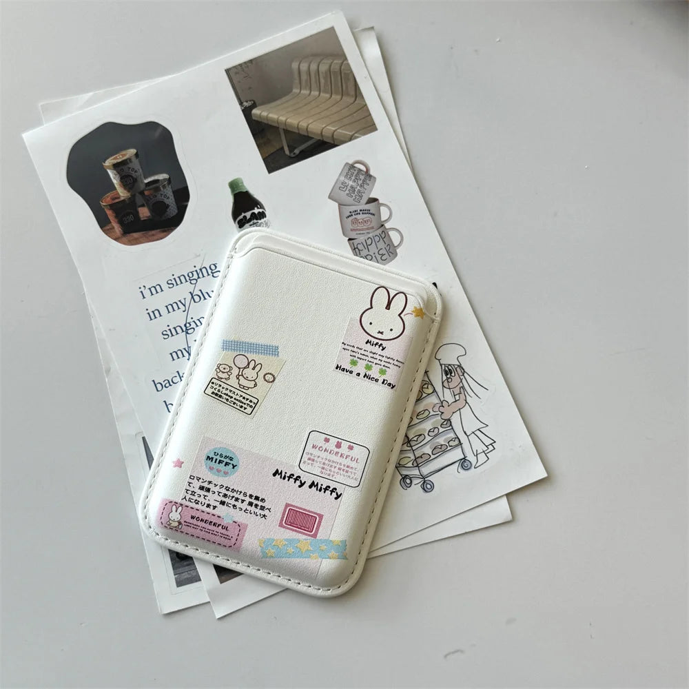 Korean Cute Rabbit MagSafe Card Holder iPhone Case