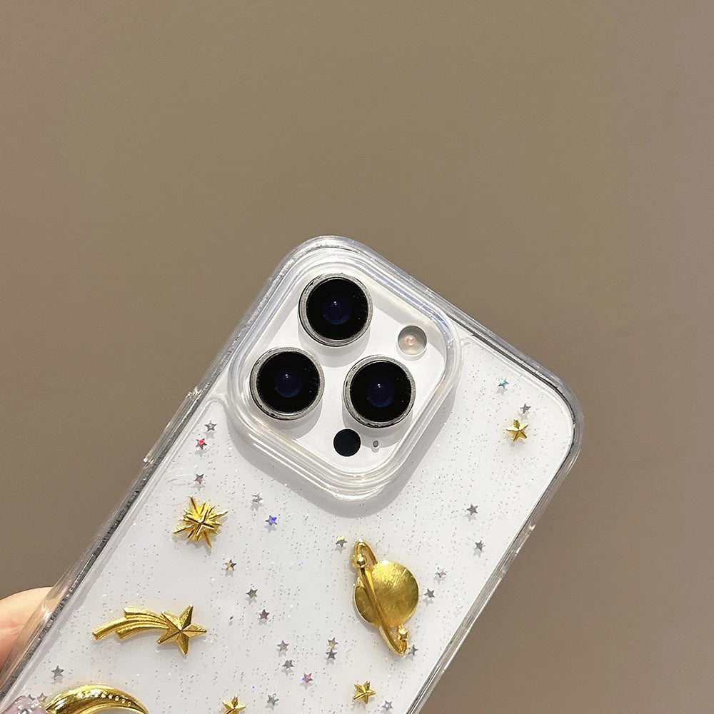 Luxury Glitter Stars Moon Silicone Phone Case