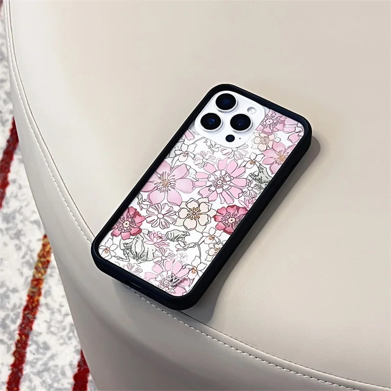 Wildflower Ins Cute Cartoon Phone Case For iPhone