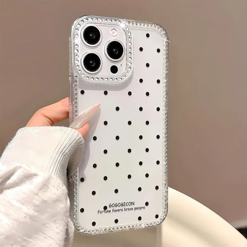 INS Polka Dot Glitter Clear Phone Case For iPhone