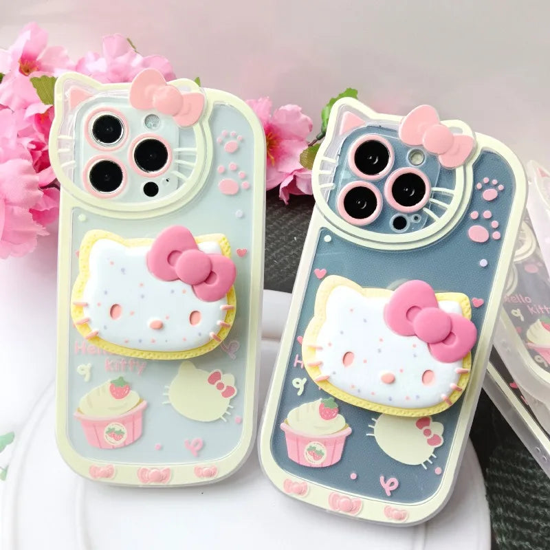 Sanrio Hello Kitty Stand Phone Cases For iPhone Original Shockproof Cover Case