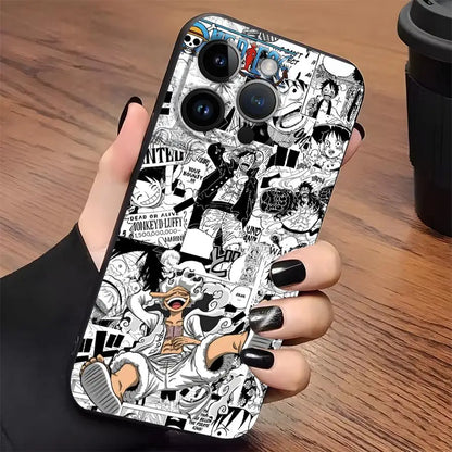 One Piece Luffy Adventure King Black Soft Phone Cover Case For iPhone