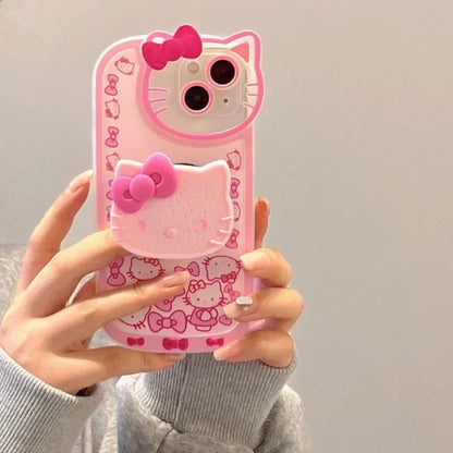 Sanrio Hello Kitty Stand Phone Cases For iPhone Original Shockproof Cover Case