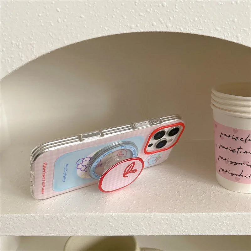 Summer Fruit Banana Grape Apple Graffiti Retro plaid Phone Case