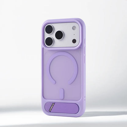 Matte Translucent MagSafe iPhone Case, Metal Holder Bumper