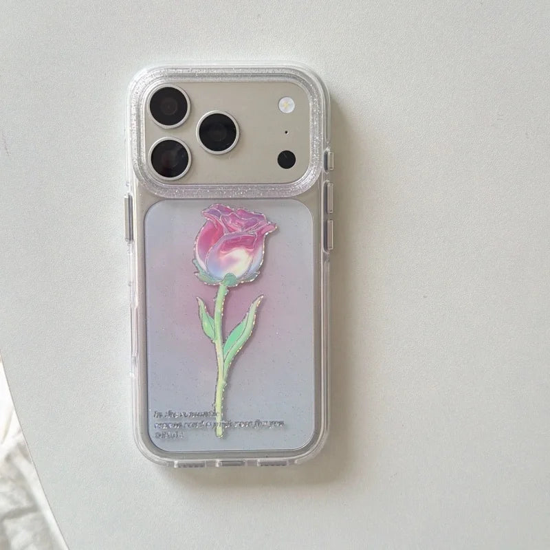 Blue Pink Roses Pattern Gifts Phone Case For iPhone