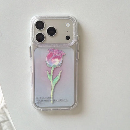Blue Pink Roses Pattern Gifts Phone Case For iPhone