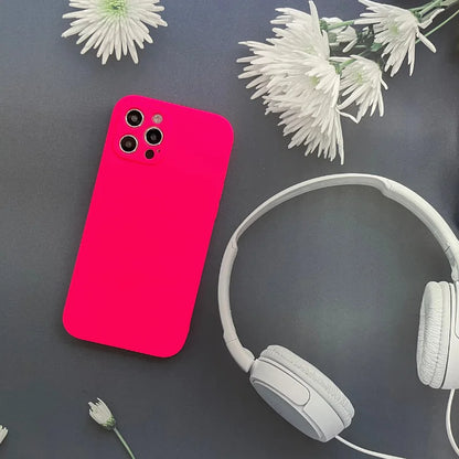 For iPhone Case Neon Liquid Silicone Fluorescence Cover