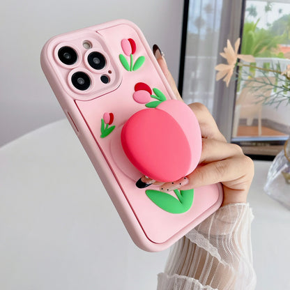 Cartoon Flower Tulip Soft Silicone Mobile Phone Case