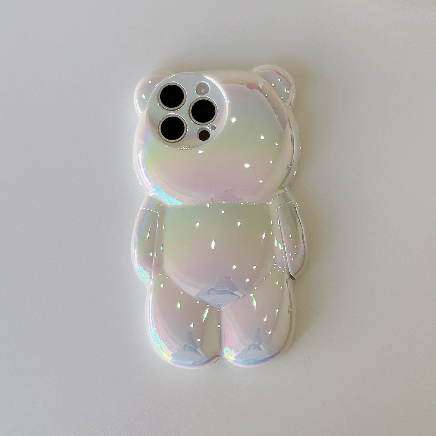 INS Cute 3D Gradient Electroplated Bear Phone Case Suitable For iPhone