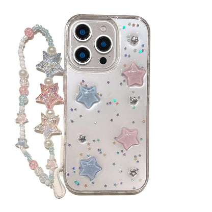 Lovely Colorful 3D Star Bling Glitter Phone Case For iPhone