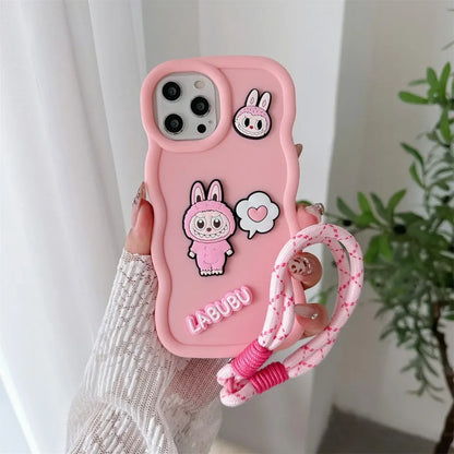 Wrist Strap Cartoon Cloth Lala Phone Case For iPhone