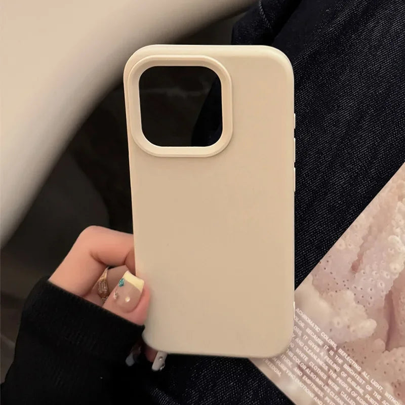Dopamine Inspired Silicone Solid Color Simple Fashion Phone Case For iPhone Back Cover