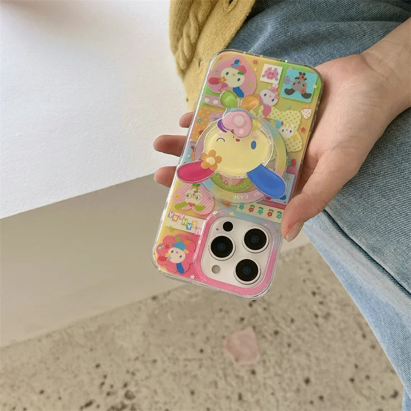 Rainbow Rabbit Dopamine Bunny Art Phone Case For Magsafe iPhone