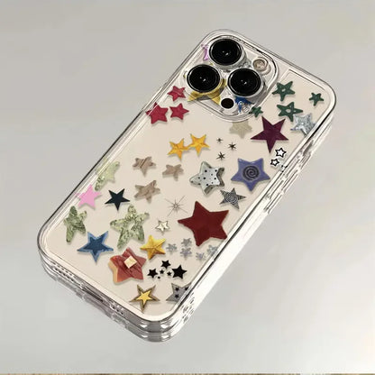 Ins Korean Creative Star Phone Case For iPhone Shockproof Transparent Cover