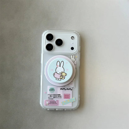 Korean Cute Rabbit MagSafe Card Holder iPhone Case