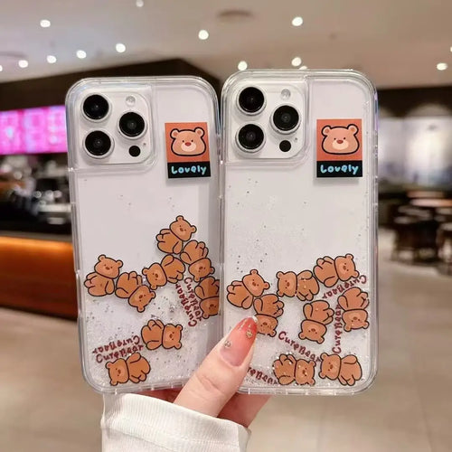 Multiple Brown Teddy Bear Sand Shell Phone Case